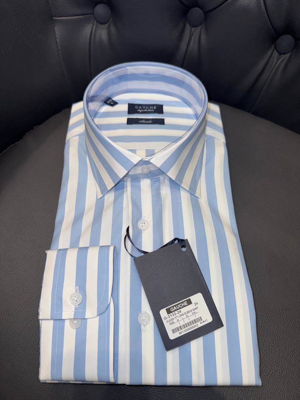 Рубашка GAUCHE голубая полоска classic