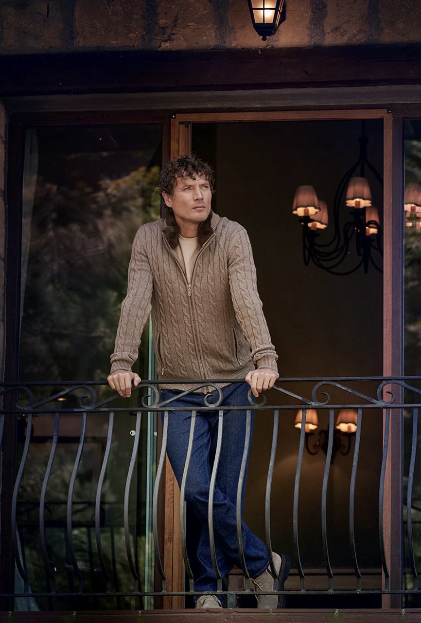 Свитер косы бежевый LORDMAUL